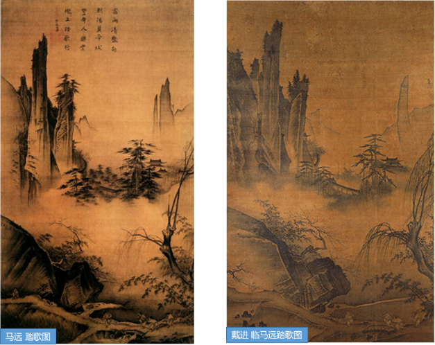 关仝与戴进之《踏歌图》对比