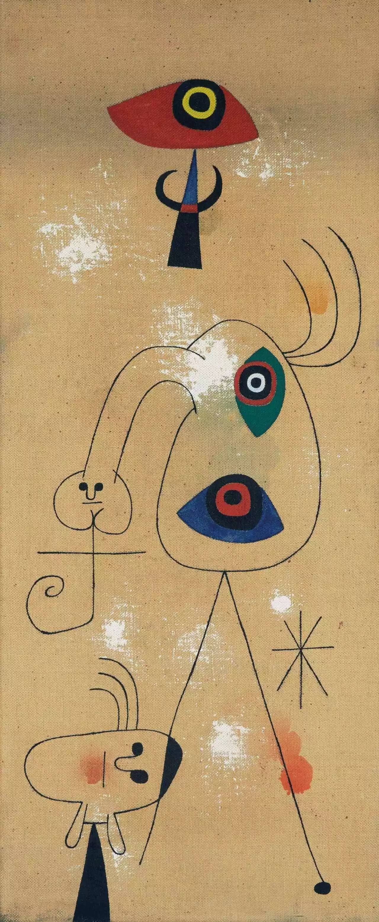 1925年3月作於魏玛 拍品编号30a 胡安米罗 (1893-1983) 《夜晚的女人