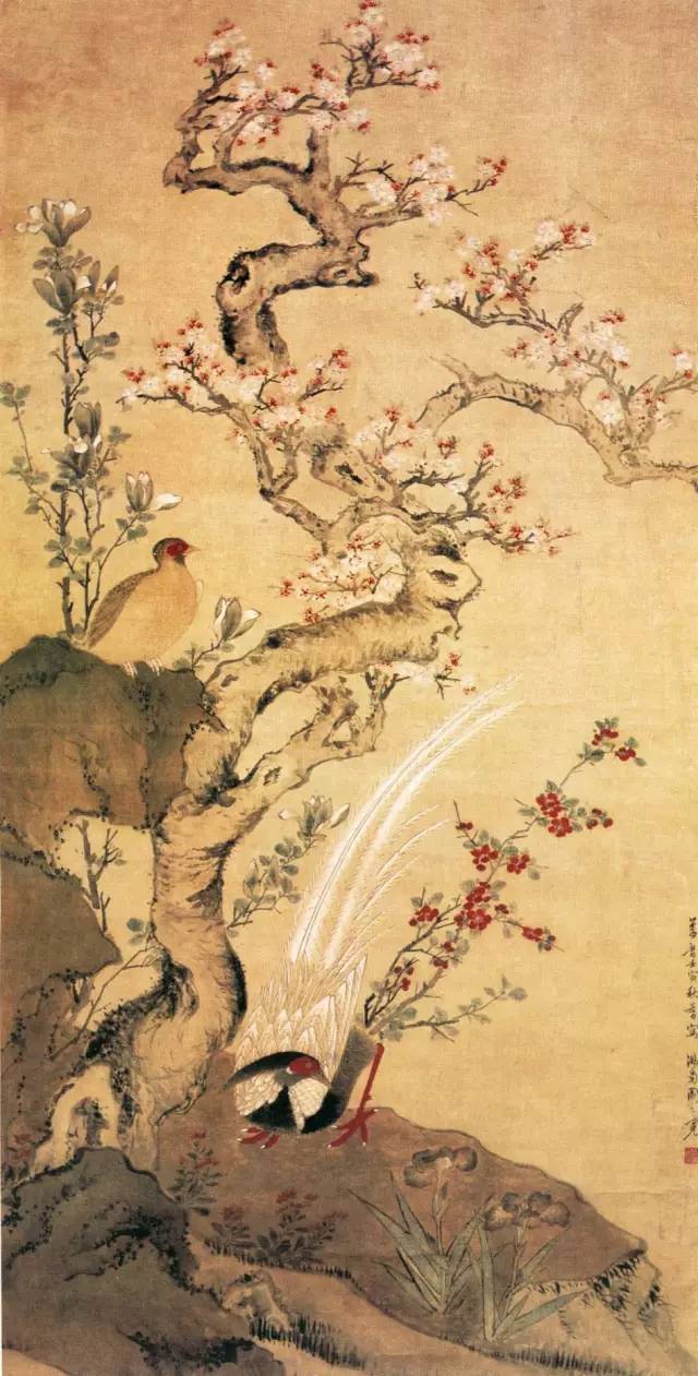 勾花点叶   此法传为明代画家周之冕的创造,是以上三法的综合.