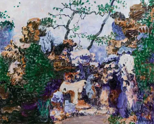 周春芽一直很在意色彩问题,他90年代很大一批石头作品其实都是色彩
