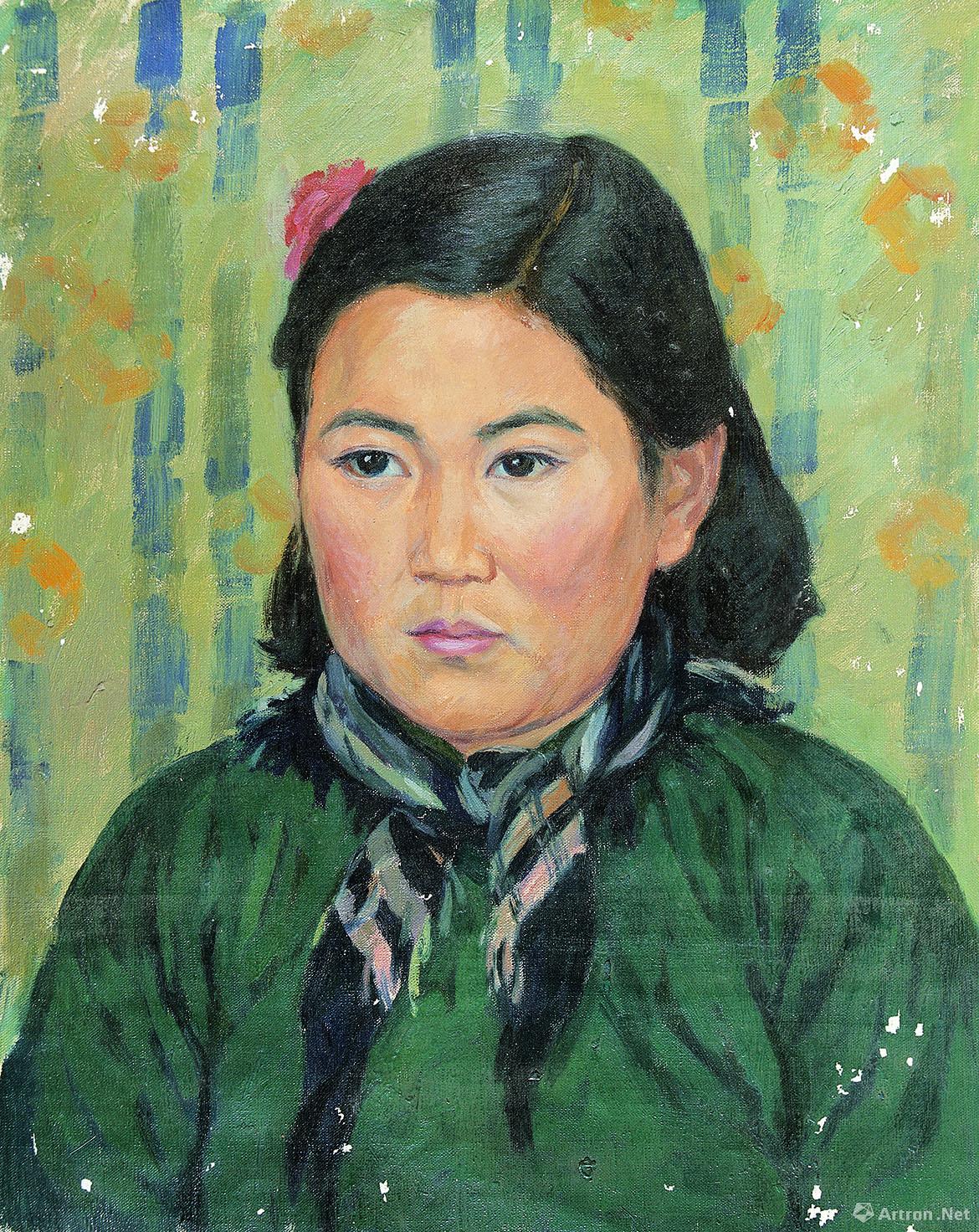 20世纪50年代 妇女像 布面油画 51cm38cm 中国美术馆藏