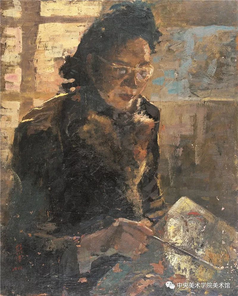 艾中信像   布面油画  45.5x57cm  1953