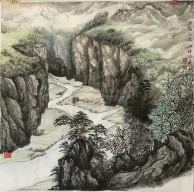 水墨青山,济南,林存英山水画欣赏