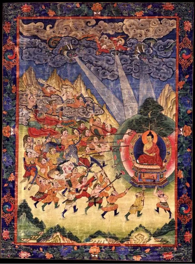 九世纪 西藏 释迦牟尼佛降魔成道唐卡