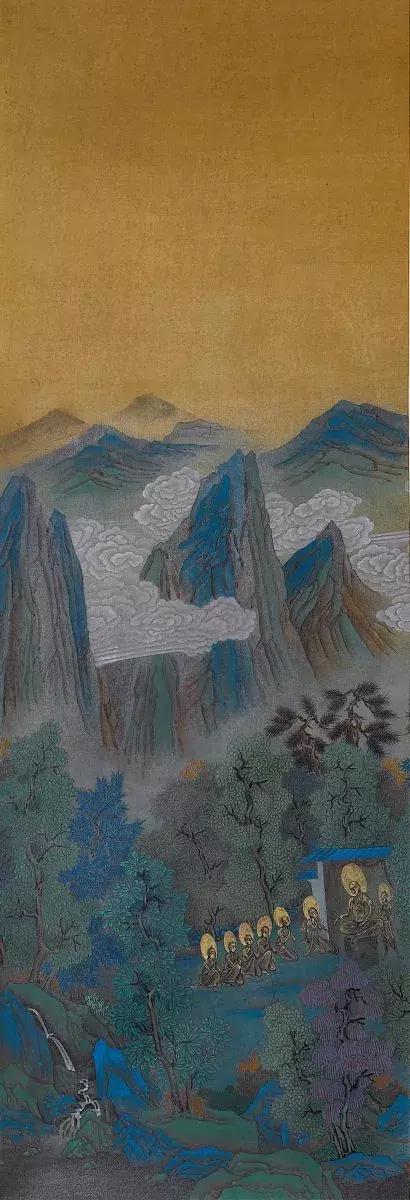 《饲虎图-说法》绢本 180x110cm 该作品摘录自张能锐艺盘云库—&