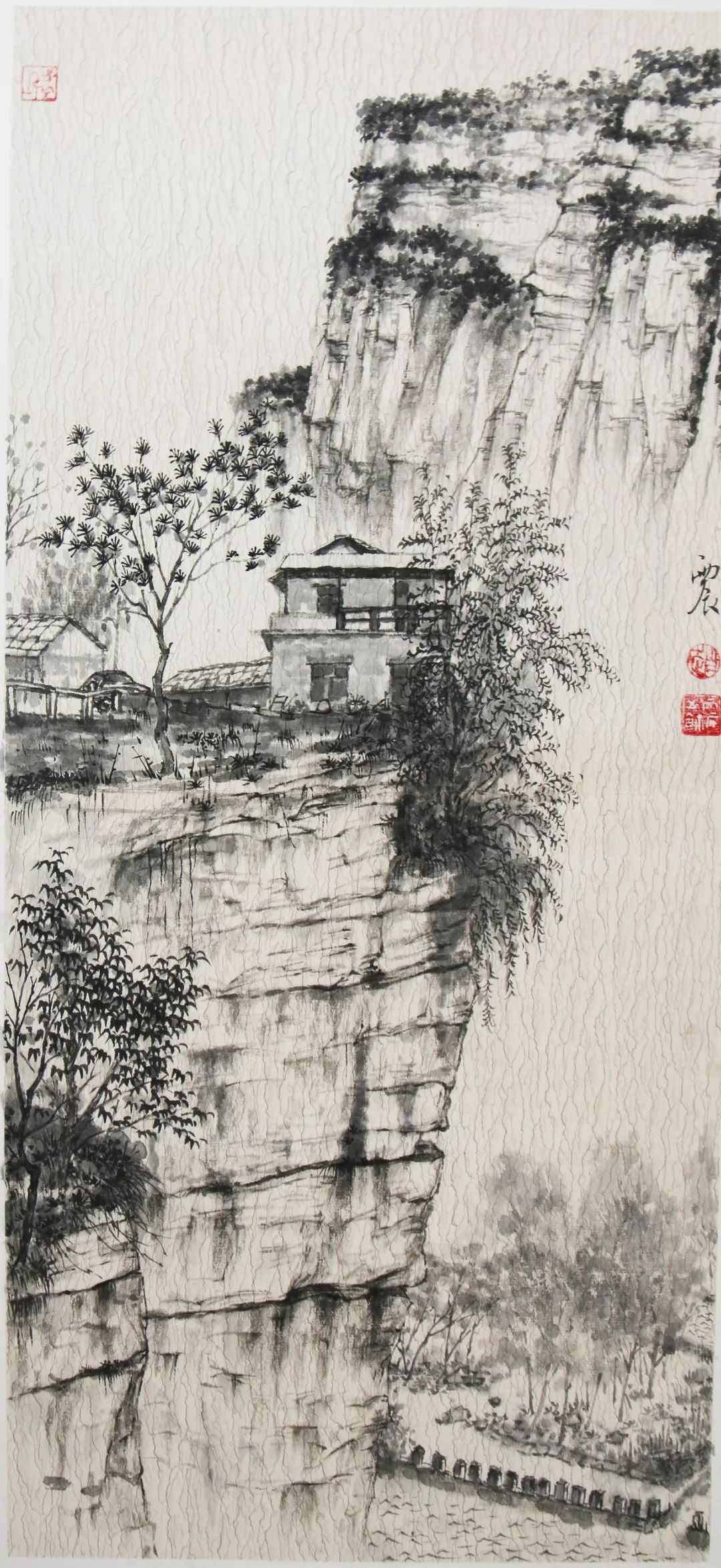 赵震《石板岩印象》58x27cm 纸本水墨 2016