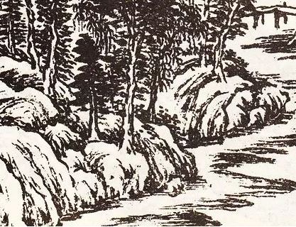 矾头皴《马骀画宝》局部