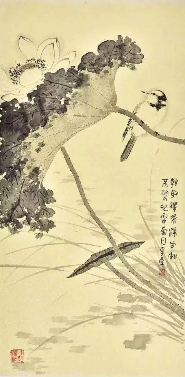 花鸟画家李亚笔下的荷花充满着静谧,庄重,空灵,古雅之美