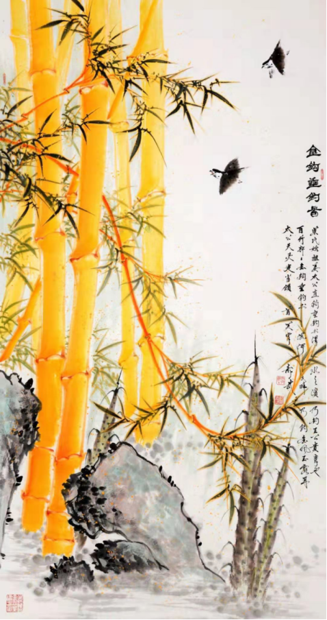 讴歌时代辉煌 寓意富贵祯祥:金竹国画首创者中国画坛名家柴寿武艺术