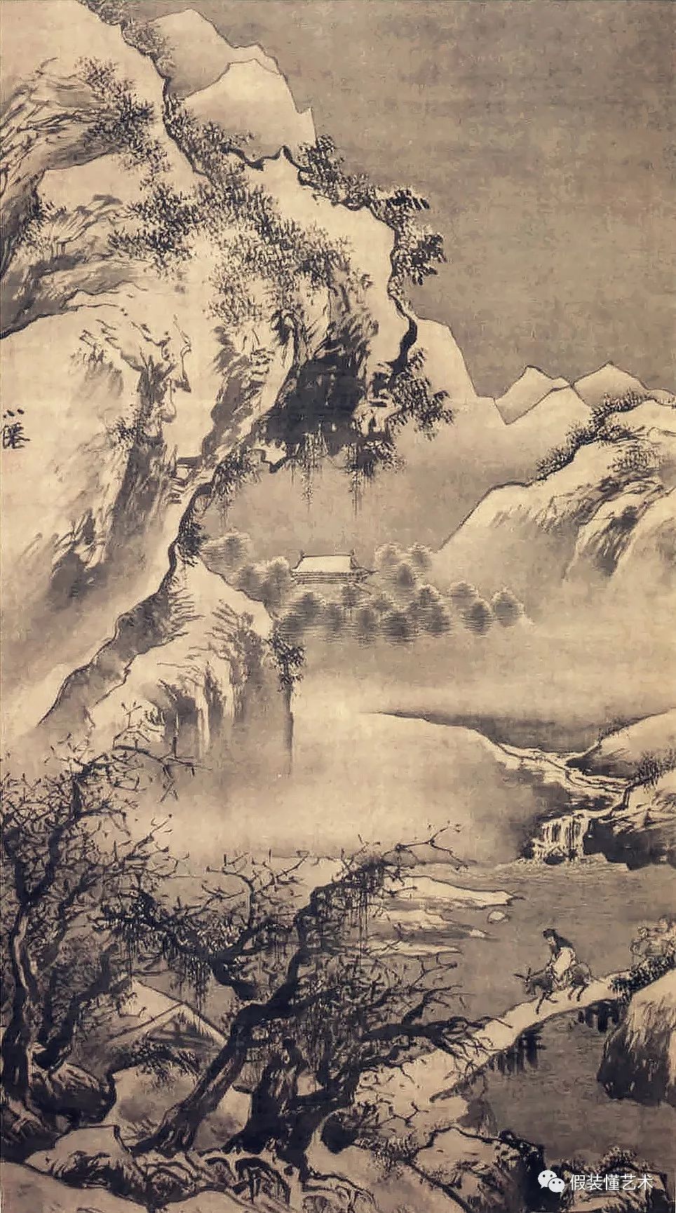 明 吴伟 灞桥风雪图轴 绢本水墨 138x106cm 故宫博物院藏