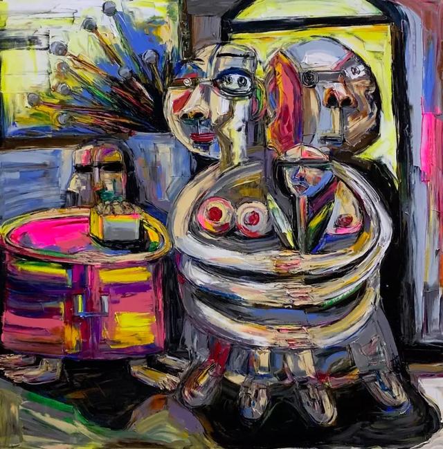 《独生子》布面油画100cm*100cm2019年作