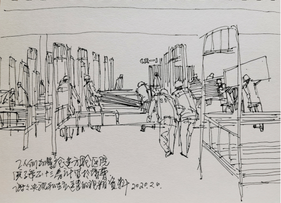 《工人们加紧抢建方舱医院》