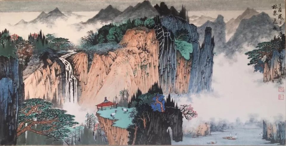 「艺惠藏」常潇——著名青绿山水画家,作品承古显今尽显高古之美