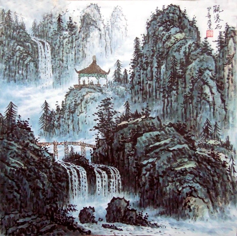 「艺惠藏」红墙画家陈清泉山水画笔墨精妙,承古显今