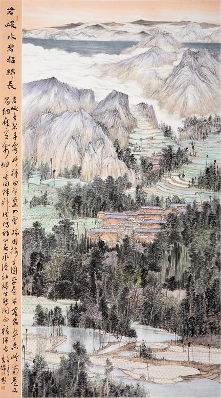 师从王孔瑞老师,深得其授画山野超逸之美,丘壑雄奇之境,植被丰茂多变