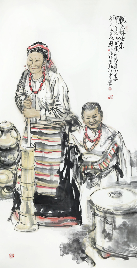 《飘香酥油茶》 136x68cm 2014