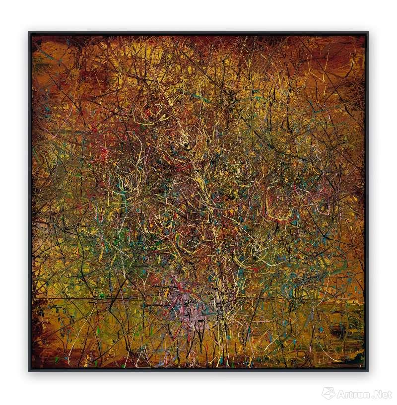 《向日葵》，油彩 画布，200 x 200cm，2017   ©曾梵志，图片：艺术家、豪瑟沃斯