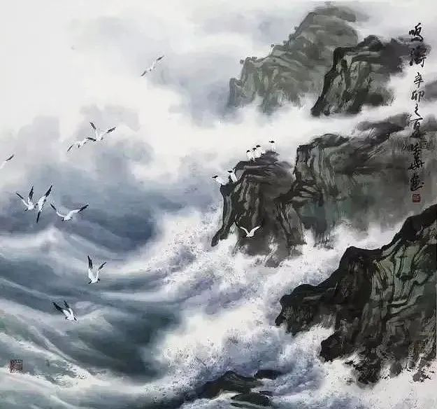 笔墨闻涛声,大气显磅礴!