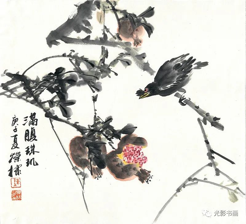 陈葆棣花鸟画二十四节气白露满腹珠玑