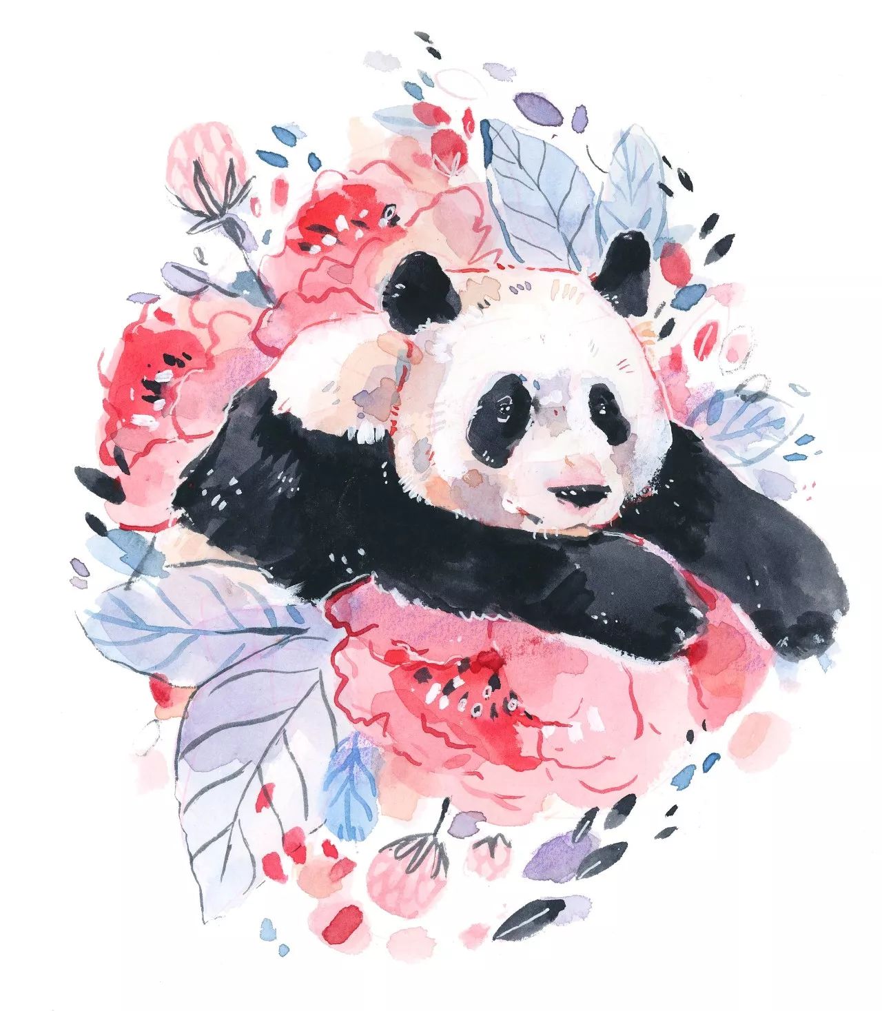 粉粉嫩嫩的小动物插画~看着贼暖心