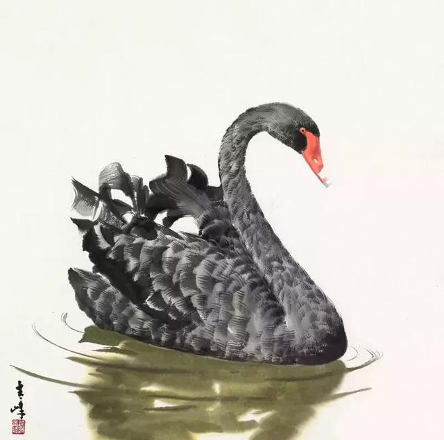 《黑天鹅系列之十一》纸本 66x66cm 2017年 该作品摘录自徐青峰艺盘云