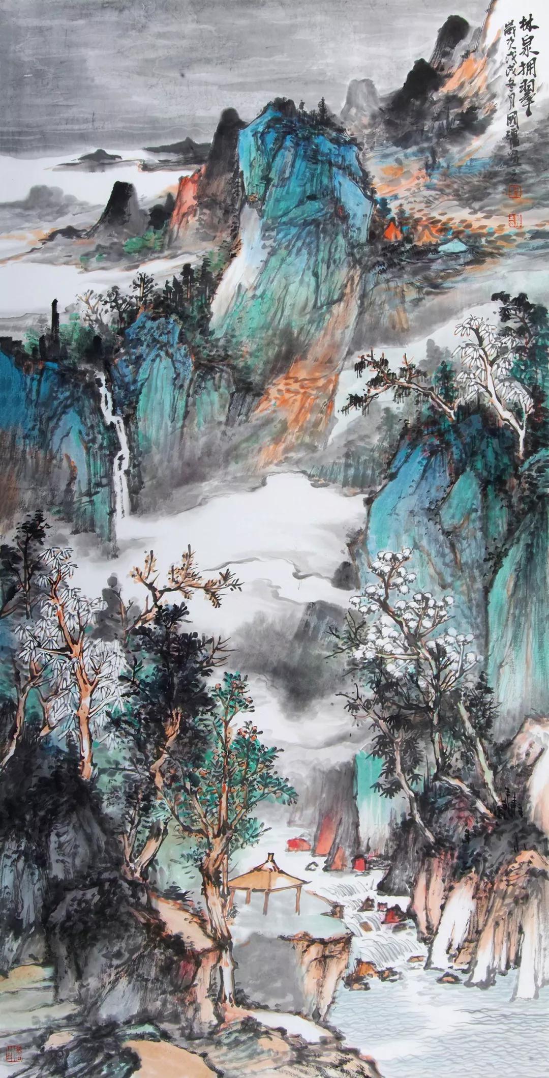 泰丰文化签约画家李国强作品 他喜用满幅构图的绘作手法和大面积黑白