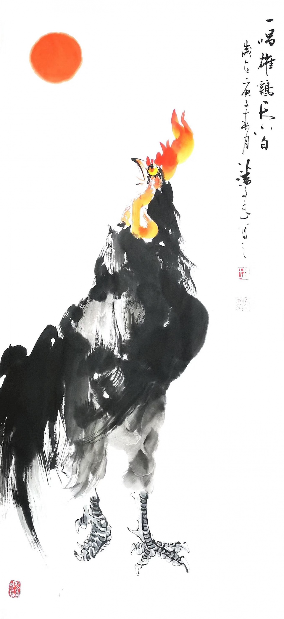 《一唱雄鸡天下白》100*50cm